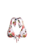 Dolce & Gabbana All The Lovers-print Triangle Bikini Top