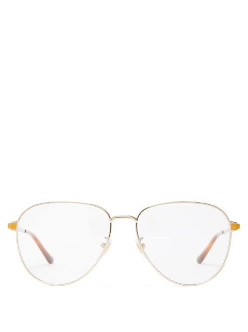 Gucci - Round Metal Glasses - Mens - Gold