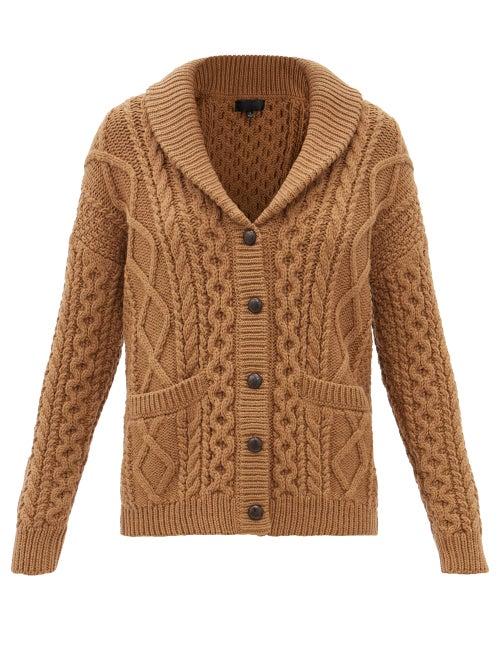 Nili Lotan - Merlin Cable-knit Wool Cardigan - Womens - Tan