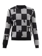 Amiri - Checked Cashmere Sweater - Mens - Black Grey