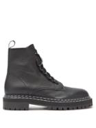 Matchesfashion.com Proenza Schouler - Logo-pull Grained-leather Boots - Womens - Black