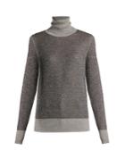 Joseph Metallic Wool-blend Roll-neck Sweater