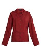 Matchesfashion.com Joseph - Point Collar Blouse - Womens - Burgundy