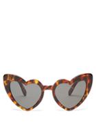 Matchesfashion.com Saint Laurent - Loulou Heart Shaped Sunglasses - Womens - Tortoiseshell