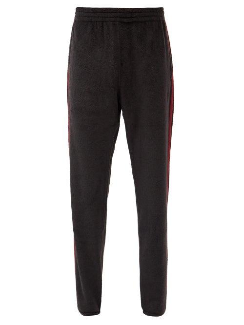 Matchesfashion.com South2 West8 - Logo-embroidered Fleece Sweatpants - Mens - Black