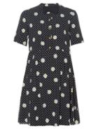 Saint Laurent Bow Tie-embellished Daisy-print Dress