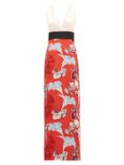 Matchesfashion.com Johanna Ortiz - Floral-embroidered Satin Dress - Womens - Red Multi