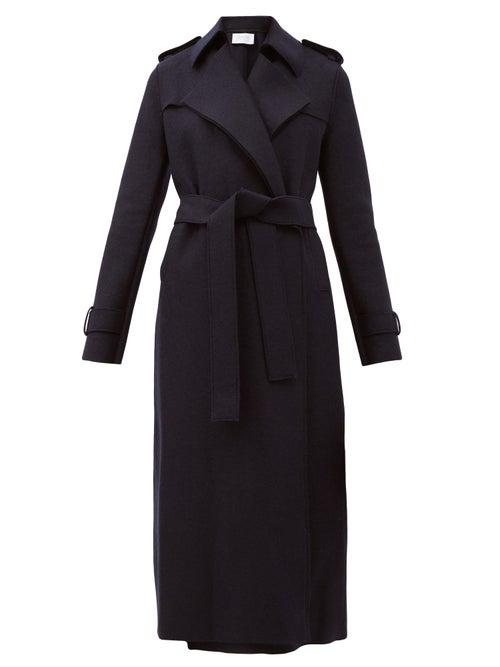 Matchesfashion.com Harris Wharf London - Double-breasted Wool Trench Coat - Womens - Navy
