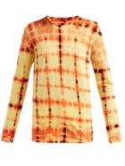 Matchesfashion.com Proenza Schouler - Tie Dyed Long Sleeved Cotton T Shirt - Womens - Yellow Multi
