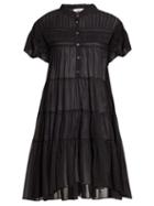 Matchesfashion.com Isabel Marant Toile - Lanikaye Tiered Voile Mini Dress - Womens - Black