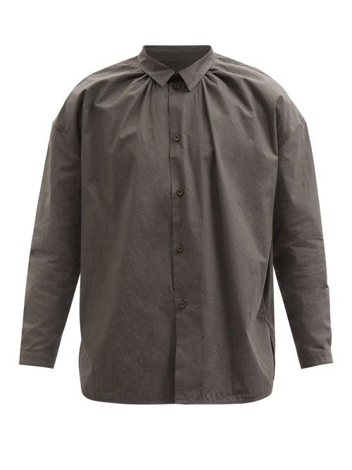 Toogood - Florist Textured Cotton-poplin Shirt - Mens - Dark Grey