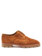 Christian Louboutin - Laurlaf Lugged-sole Suede Brogues - Mens - Tan