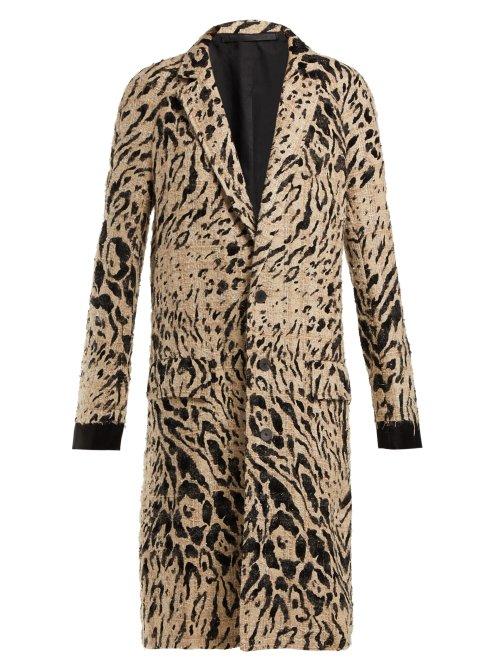 Matchesfashion.com Haider Ackermann - Leopard Flocked Tweed Coat - Womens - Cream Multi