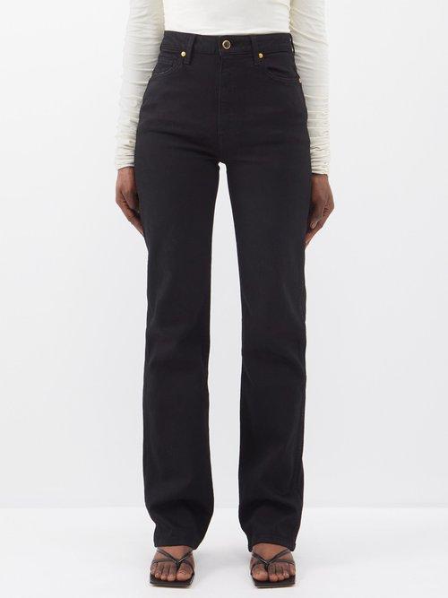 Khaite - Danielle High-rise Straight-leg Jeans - Womens - Black