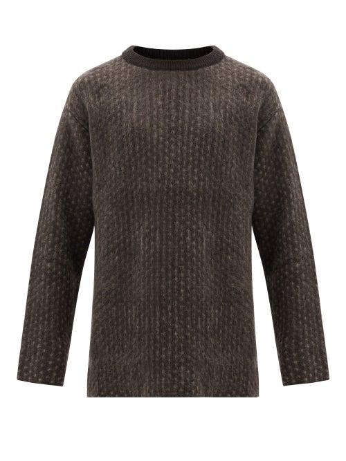 Matchesfashion.com Sasquatchfabrix - Polka-dot Mohair-blend Sweater - Mens - Grey