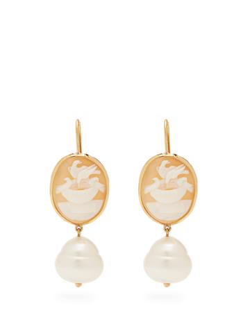 Brigid Blanco Pearl, Shell & Yellow-gold Earrings