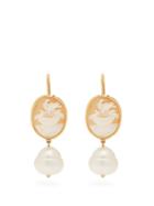 Brigid Blanco Pearl, Shell & Yellow-gold Earrings