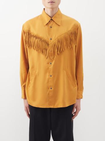 Noma T.d - Fringed-yoke Twill Shirt - Mens - Camel