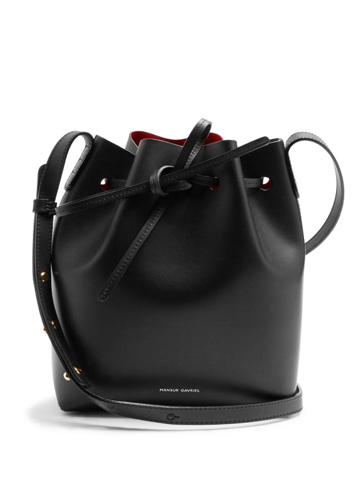 Mansur Gavriel Mini Bucket Red-lined Leather Bucket Bag