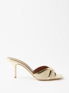 Malone Souliers - Perla 70 Croc-effect Leather Sandals - Womens - Beige Gold