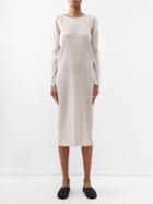 Pleats Please Issey Miyake - Technical-pleated Midi Dress - Womens - Beige