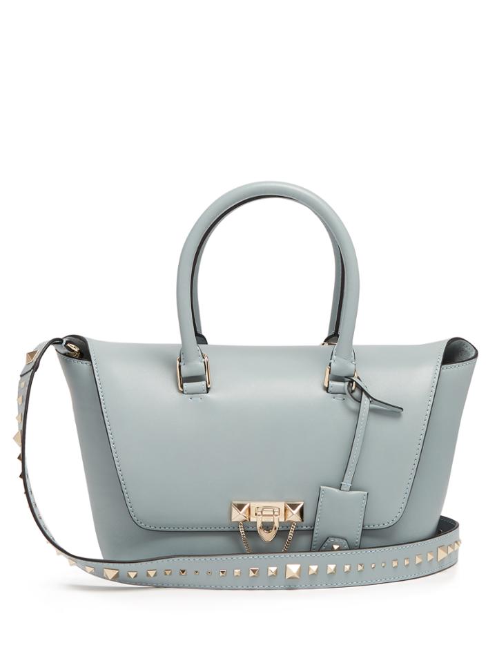 Valentino Demilune Small Trapeze Leather Tote