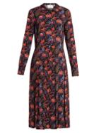 Matchesfashion.com La Doublej - Chemisier Floral Print Shirtdress - Womens - Black Multi