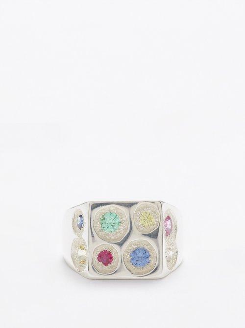 Bleue Burnham - Chloroplast Sapphire & Sterling-silver Ring - Mens - Silver