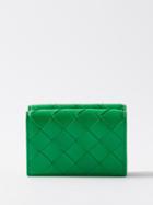 Bottega Veneta - Intrecciato-leather Bifold Wallet - Womens - Green