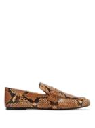 Matchesfashion.com Joseph - Python-embossed Collapsible-heel Leather Loafers - Womens - Black Tan