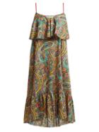 Matchesfashion.com Etro - Paisley Print Tiered Cotton Dress - Womens - Yellow Multi