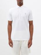 Brunello Cucinelli - Crest-print Cotton-piqu Polo Shirt - Mens - White
