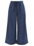 Valentino - Optical V Wide-leg Jeans - Womens - Denim