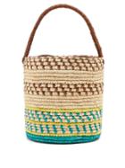 Sensi Studio Striped Toquilla-straw Basket Bag