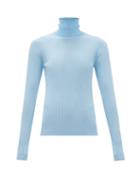 Matchesfashion.com Dodo Bar Or - Stacy Roll-neck Ribbed Sweater - Womens - Light Blue