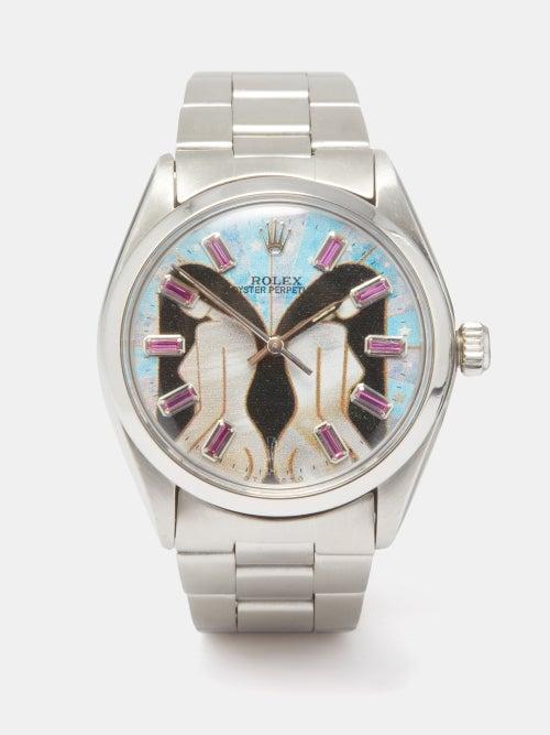 Jacquie Aiche - Vintage Rolex Oyster Gemini Sapphire & Steel Watch - Womens - Multi
