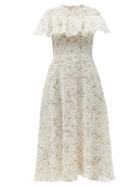 Matchesfashion.com Giambattista Valli - Ruffled Floral-print Silk-georgette Dress - Womens - Beige Multi