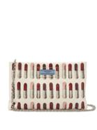 Matchesfashion.com Prada - Lipstick Print Leather Clutch - Womens - White Multi
