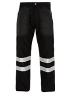 Matchesfashion.com Junya Watanabe - Cotton And Wool Blend Reflective Trimmed Trousers - Mens - Black