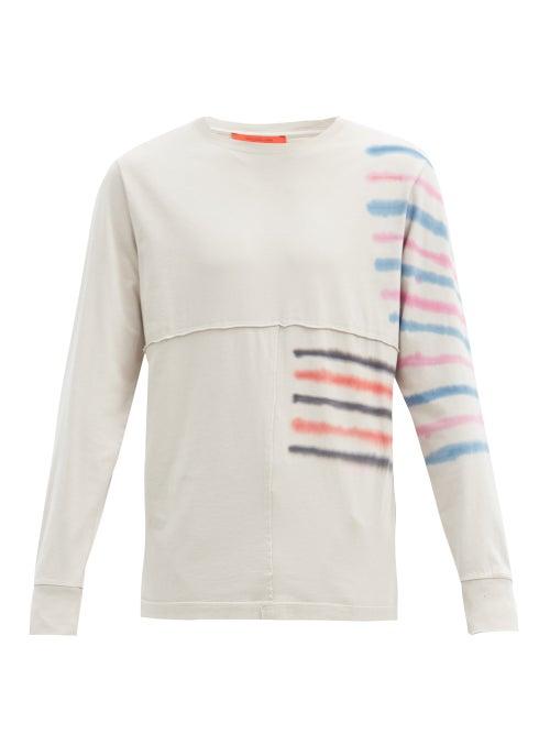 Matchesfashion.com Eckhaus Latta - Tie-dyed Cotton-jersey Long-sleeved T-shirt - Mens - Grey Multi