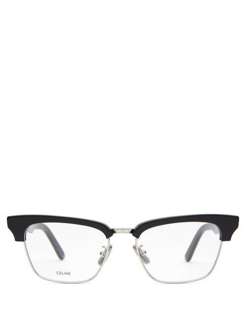 Matchesfashion.com Celine Eyewear - D Frame Acetate And Metal Glasses - Womens - Black Silver