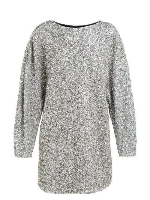 Matchesfashion.com Isabel Marant - Xana Sequin Embellished Mini Dress - Womens - Silver