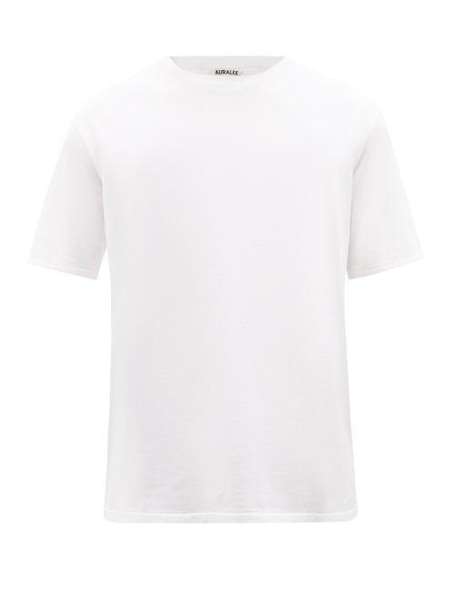 Auralee - Crew-neck Supima-cotton Jersey T-shirt - Mens - White