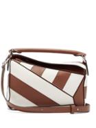 Matchesfashion.com Loewe - Puzzle Small Striped Leather Cross Body Bag - Womens - White Multi