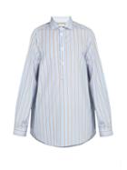 Matchesfashion.com Gucci - Oversized Striped Cotton Shirt - Mens - Light Blue