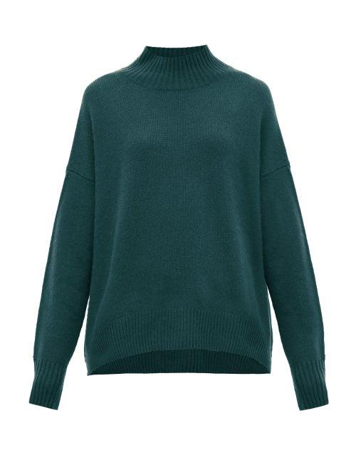 Matchesfashion.com Allude - Mock Neck Cashmere Sweater - Womens - Green