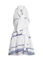 Matchesfashion.com Lisa Marie Fernandez - Ric Rac Trimmed Linen Mini Dress - Womens - White Multi