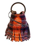 Ladies Bags Marni - Pannier Cheched Wool Bucket Bag - Womens - Orange Multi