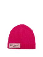 Raf Simons - Logo-patch Beanie Hat - Womens - Pink