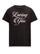 Matchesfashion.com Amiri - Loving You-print Cotton-jersey T-shirt - Mens - Black